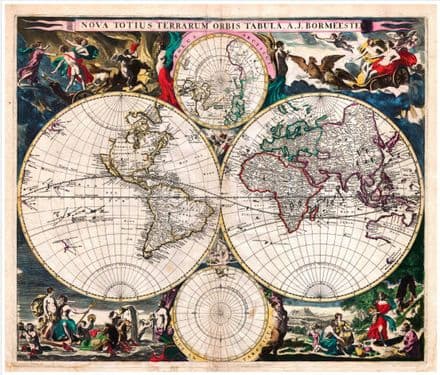 Nova Totius Terrarum Orbis Tabula – Joachim Bormeester (c. 1685) - Reproduction
