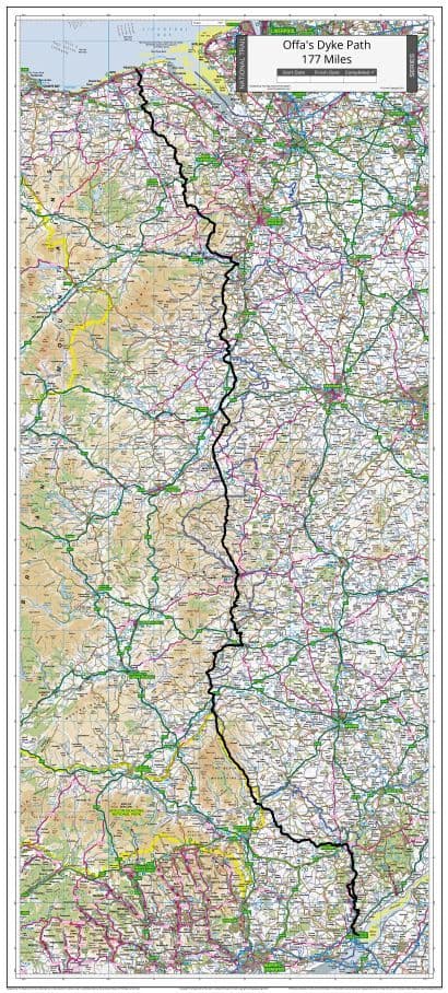 Offa's Dyke Path - Wall Map