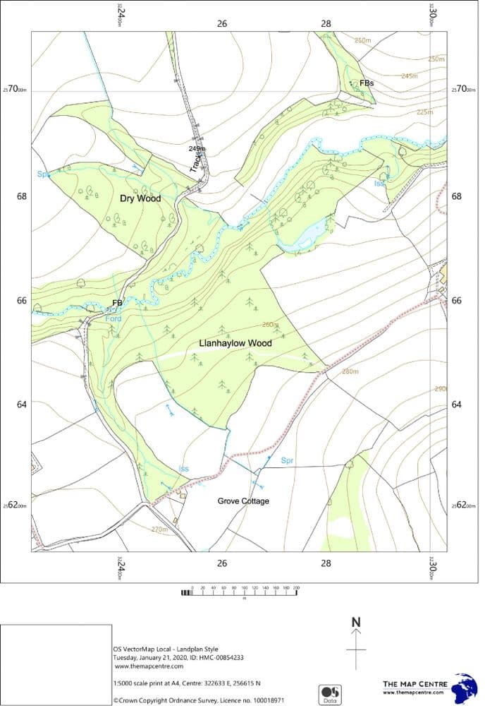 Ordnance Survey 1 5 000 Map Map Print sent by Post