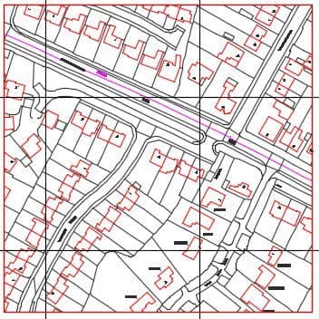 Ordnance Survey DWG, DXF, GDB or GML Vector data - 200m x 200m (4Ha)
