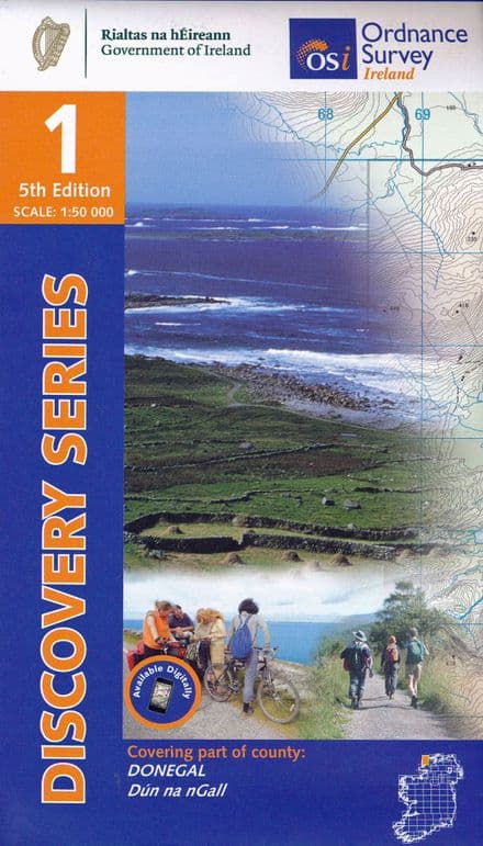 Ordnance Survey Ireland 1:50,000 - Map 01 - Donegal (NW)