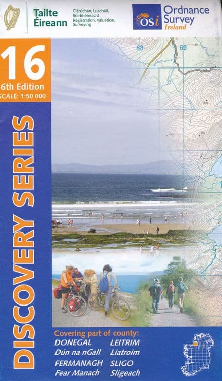 Ordnance Survey Ireland 1:50,000 - Map 16 - Donegal / Fermanagh / Leitrim/ Sligo