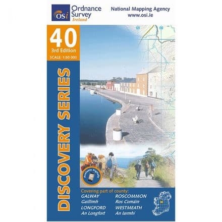 Ordnance Survey Ireland 1:50,000 - Map 40 - Galway / Longford / Roscommon / Westmeath