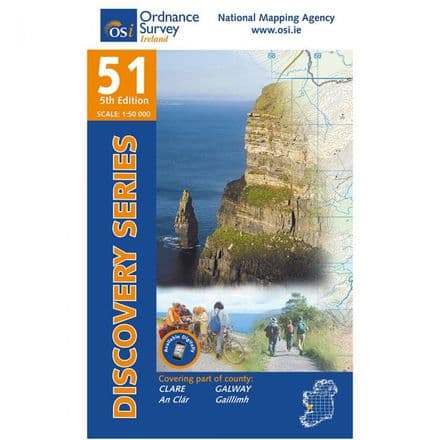 Ordnance Survey Ireland 1:50,000 - Map 51 - Clare / Galway