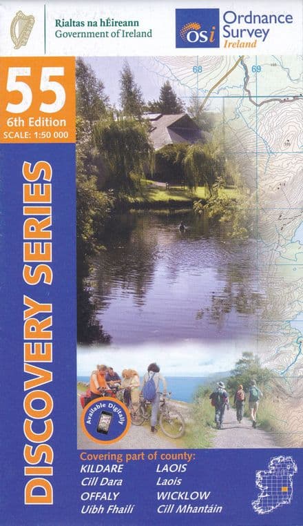 Ordnance Survey Ireland 1:50,000 - Map 55 - Kildare / Laois / Wicklow