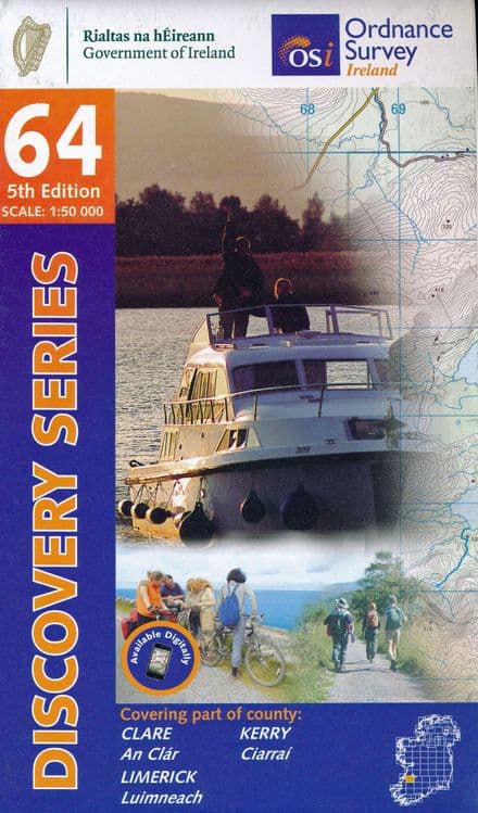 Ordnance Survey Ireland 1:50,000 - Map 64 - Clare / Kerry / Limerick