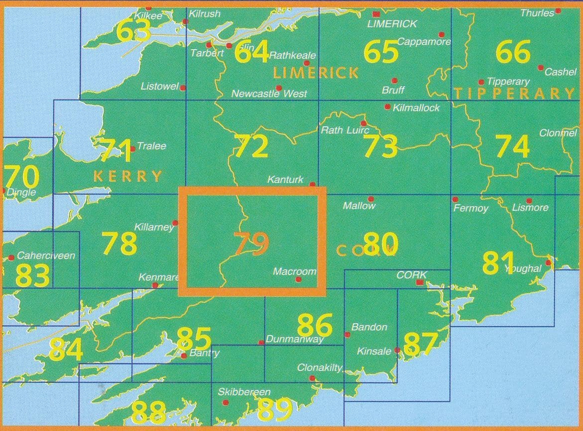 Ordnance Survey Ireland 1 50 000 - Map 79 - Cork Macroom / Kerry