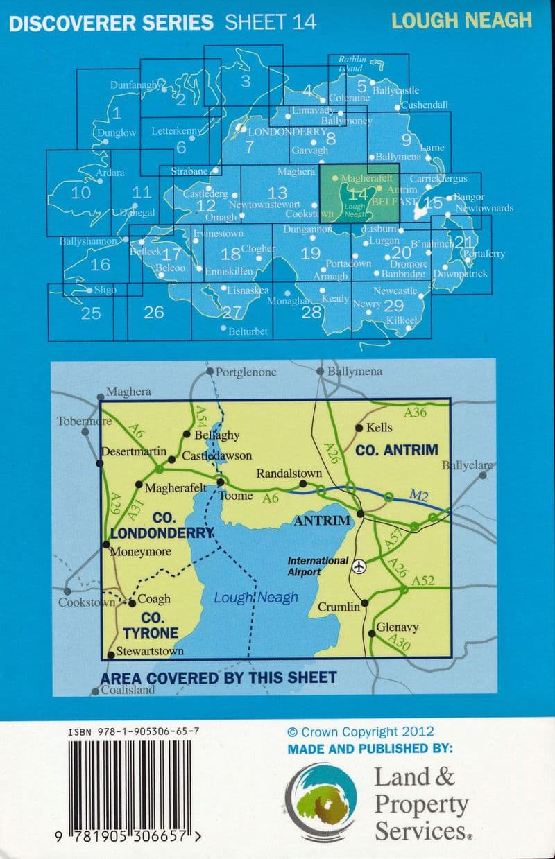 Ordnance Survey Northern Ireland 1 50 000 - Map 14 - Lough Neagh Antrim ...