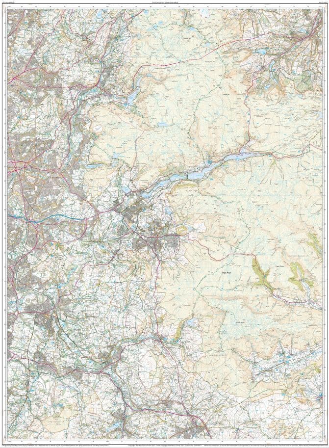 Ordnance Survey OL 1 The Peak District - WEST Sheet FLAT