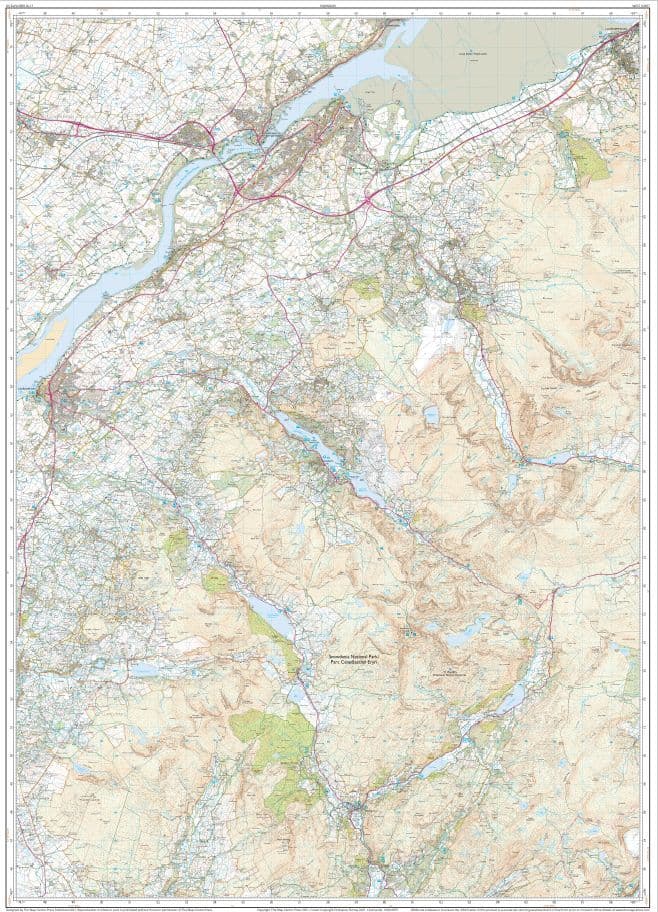 Ordnance Survey OL 17 Snowdon & Conwy Valley - West Side FLAT