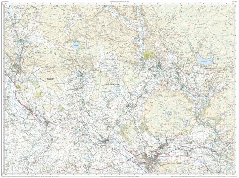 Ordnance Survey OL 2 Yorkshire Dales SOUTH Sheet FLAT
