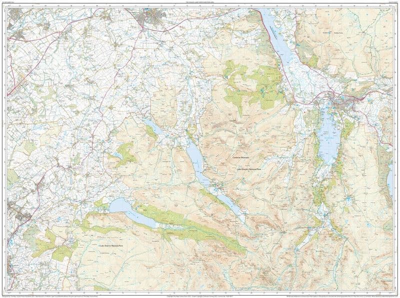 Ordnance Survey OL 4 English Lakes - North West - SOUTH Sheet FLAT