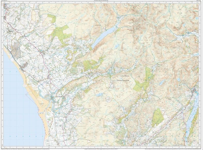 Ordnance Survey OL 6 English Lakes - South West - NORTH Sheet FLAT