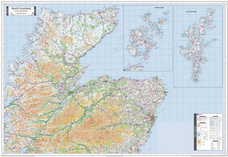 Ordnance Survey Road Map 1 - Northern Scotland (Incl Shetland & Orkney) - Wall Map - 2026