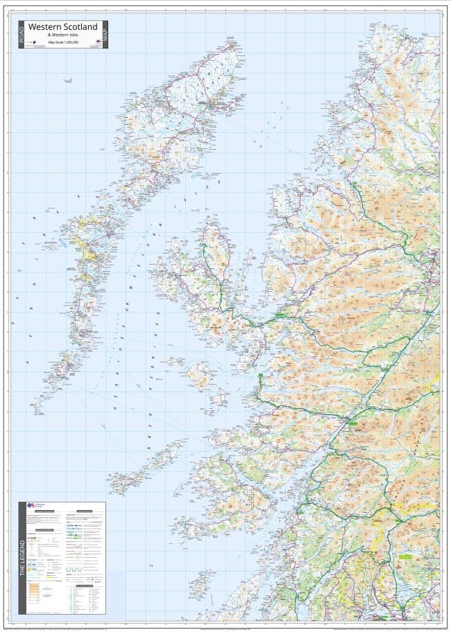 Ordnance Survey Road Map 2 - Western Scotland & The Western  Isles - Wall Map - 2024