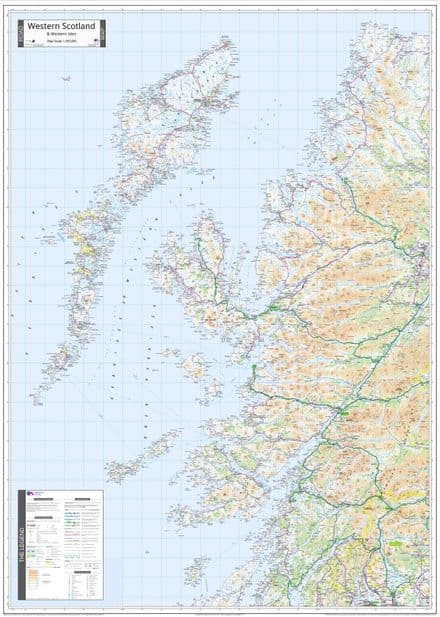 Ordnance Survey Road Map 2 - Western Scotland & The Western Isles - Wall Map - 2024
