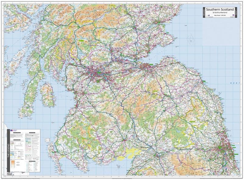 Ordnance Survey Road Map 3 - Southern Scotland & Northumberland - Wall Map - 2026