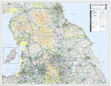 Ordnance Survey Road Map 4 - Northern England - Wall Map - 2024