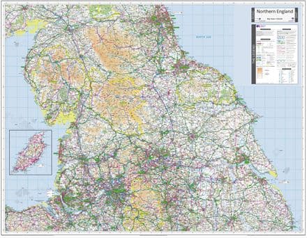 Ordnance Survey Road Map 4 - Northern England - Wall Map - 2026