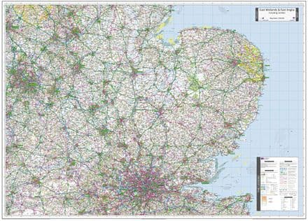 Ordnance Survey Road Map 5 - East Midlands & East Anglia, incl London - Wall Map - 2026