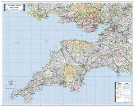 Ordnance Survey Road Map 7 - South West England & South Wales - Wall Map - 2026