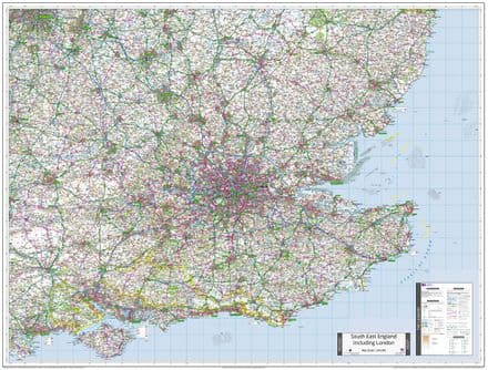 Ordnance Survey Road Map 8 - South East England Including London - Wall Map - 2026