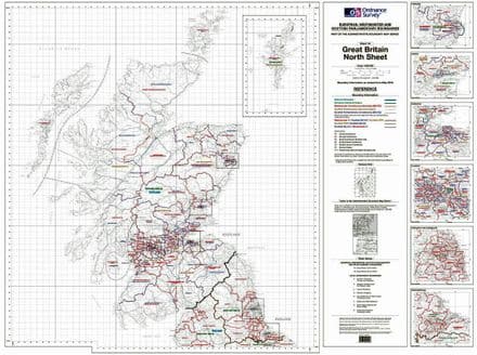 OS Administrative Boundary Map Electoral Boundaries - Sheet 1a - Northern Great Britain