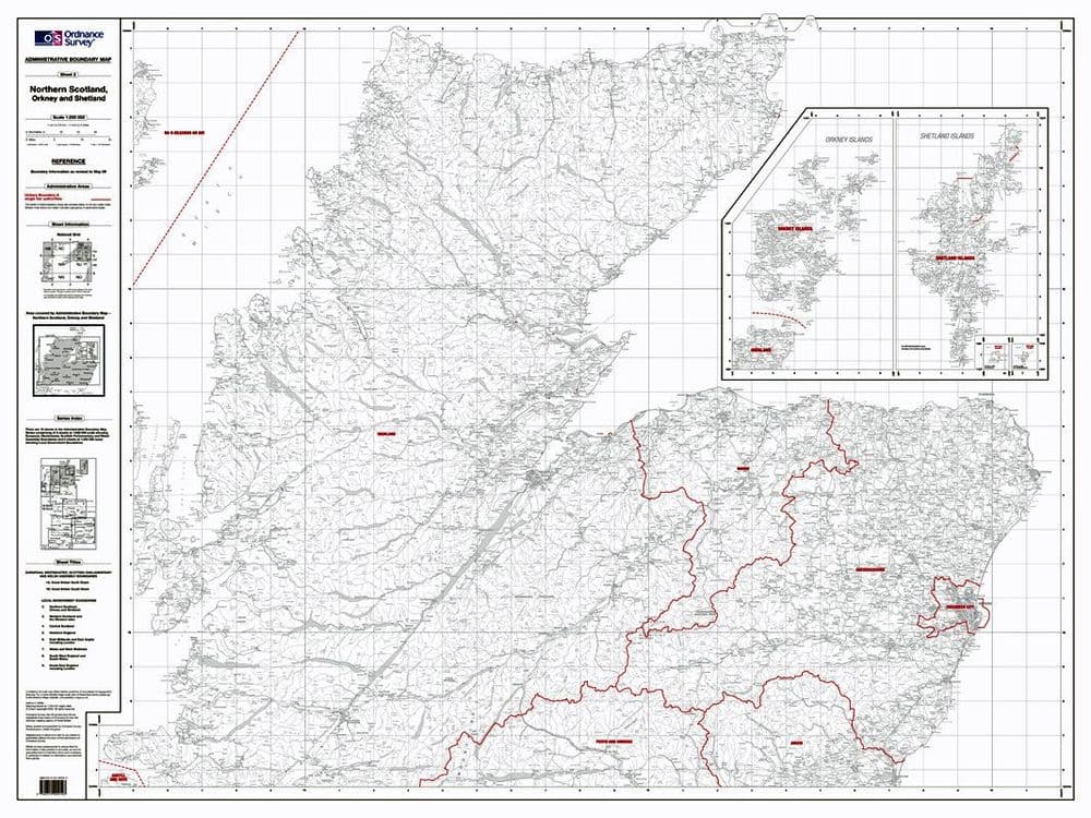 OS Administrative Boundary Map Local Government - Sheet 2 - Northern ...