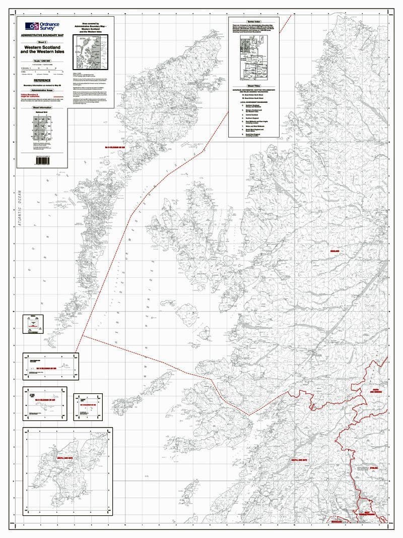 OS Administrative Boundary Map Local Government - Sheet 3 Western Scotland and Western Isles