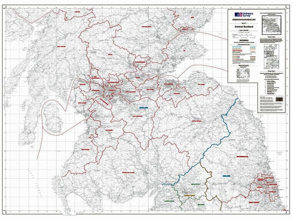 OS Administrative Boundary Map Local Government - Sheet 4 - Southern ...