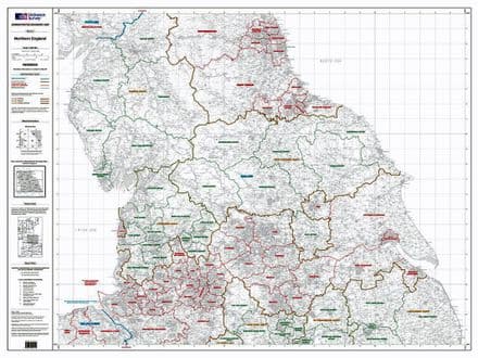 OS Administrative Boundary Map Local Government - Sheet 5 - Northern England