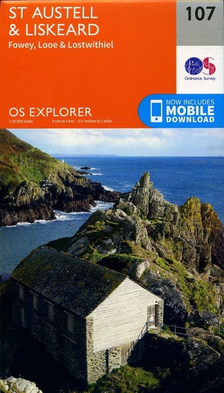 OS Explorer 107 St Austell & Liskard, Fowey, Looe & Lostwithiel