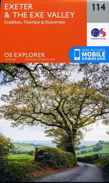 OS Explorer 114 - Exeter & The Exe Valley, Crediton, Tiverton & Dulverton