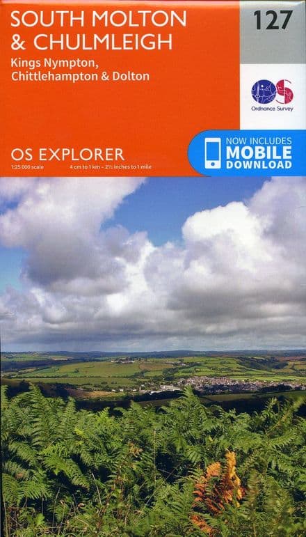 OS Explorer 127 - South Molton & Chulmleigh, King Nympton, Chittlehampton & Dolton