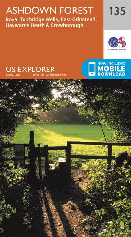 OS Explorer 135 - Ashdown Forest, Royal Tunbridge Wells, East Grinstead, Haywards Heath & Crowboroug