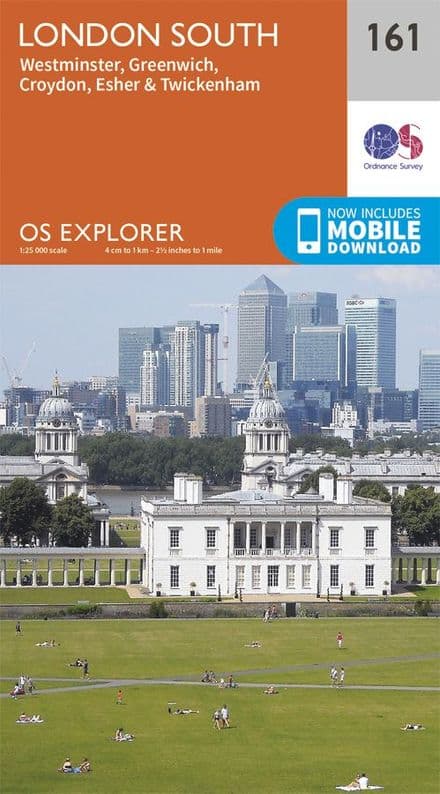 OS Explorer 161 - London South, Westminster, Greenwich, Croydon, Esher & Twickenham