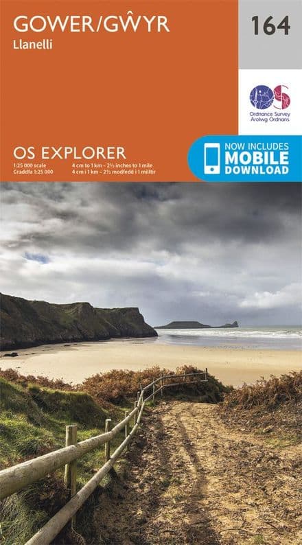 OS Explorer 164 - The Gower / Gwyr, Llanelli