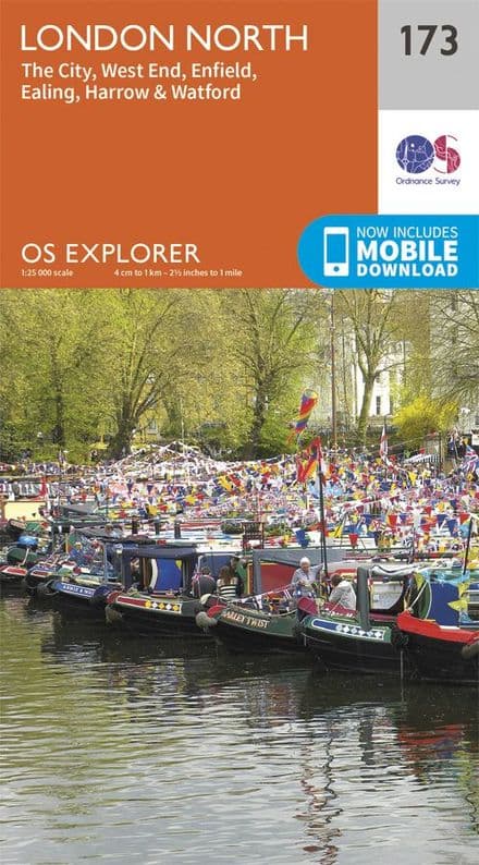 OS Explorer 173 - London North, The City, West End, Enfield, Ealing, Harrow & Watford