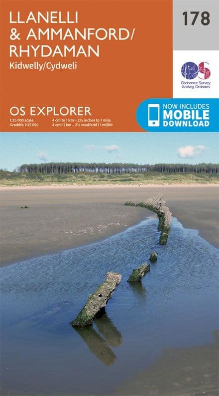 OS Explorer 178 - Llanelli & Ammanford / Rhydaman, Kidwelly / Cydweli
