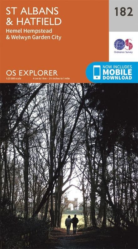 OS Explorer 182 - St Albans & Hatfield, Hemel Hempstead & Welwyn Garden City