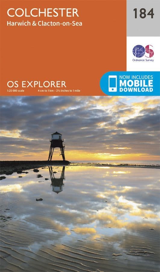 OS Explorer 184 - Colchester, Harwich & Clacton on Sea