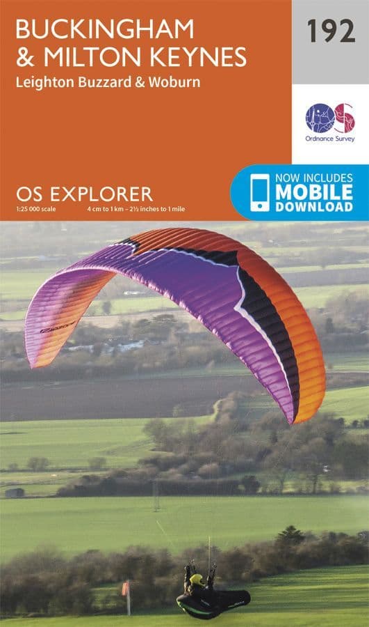 OS Explorer 192 - Buckingham & Milton Keynes, Leighton Buzzard & Woburn