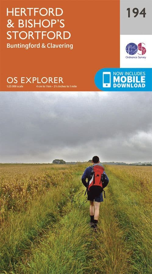 OS Explorer 194 - Hertford & Bishop's Stortford, Buntingford & Clavering