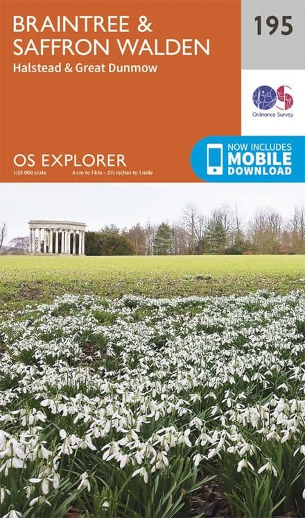 OS Explorer 195 - Braintree & Saffron Waldon, Halstead & Great Dunmow