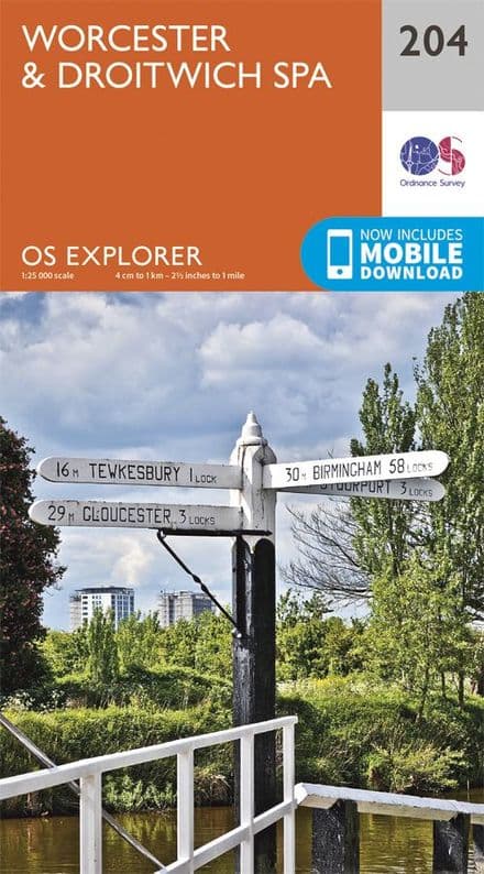 OS Explorer 204 - Worcester & Droitwich Spa