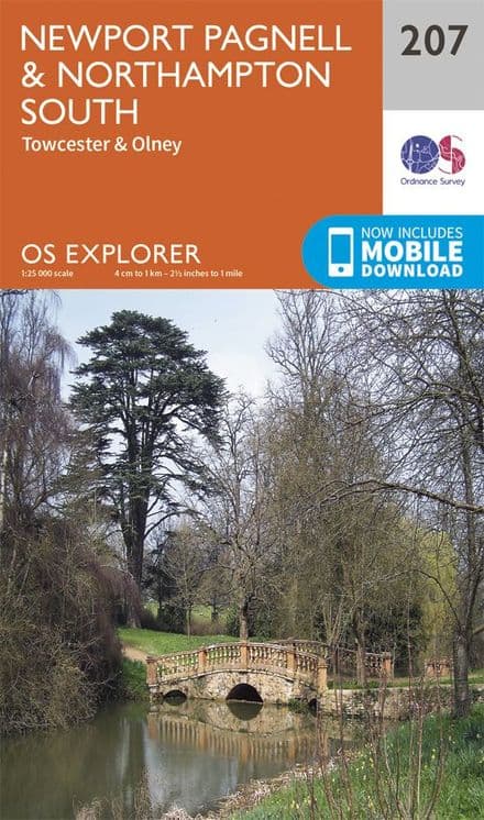 OS Explorer 207 - Newport Pagnell, Northampton South, Towcester & Olney