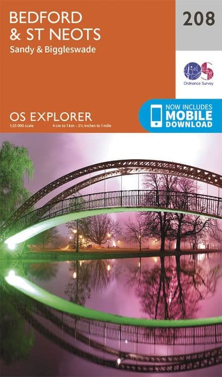 OS Explorer 208 - Bedford, St Neots, Sandy & Biggleswade