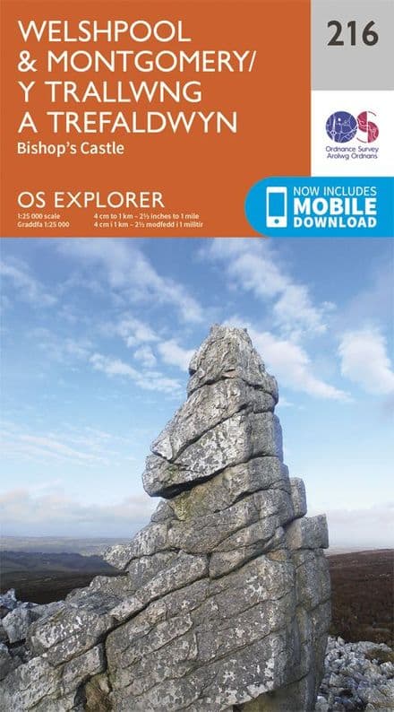 OS Explorer 216 - Welshpool & Montgomery / Y Trallwng A Trefaldwyn, Bishop's Castle