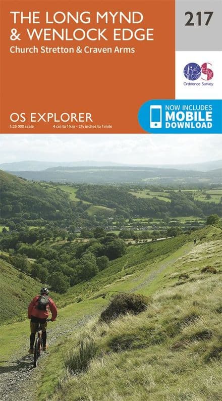 OS Explorer 217 - The long Mynd & Wenlock Edge, Church Stretton & Craven Arms