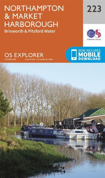 OS Explorer 223 - Northampton, Market Harborough, Brixworth & Pitsford Water